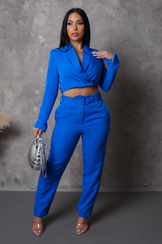 BLUR IVY TOP AND PANT SET - BLUE